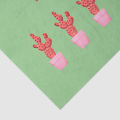 Cactus Cute Modern Green Roze Waterverf Tissuepapier (Detail)