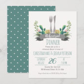 Cactus Cutlery Rehearsal Dinner Invitation Kaart (Voorkant / Achterkant)