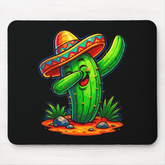Cactus dabben cinco de mayo Mexicaans Muismat (Voorkant)