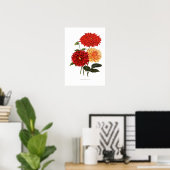 Cactus Dahlias Poster (Thuiskantoor)