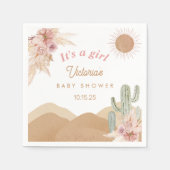 Cactus Desert, Arizona Girl Baby shower Bohemian Servet (Voorkant)