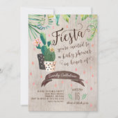 Cactus Desert Baby shower Invitation Kaart (Voorkant)