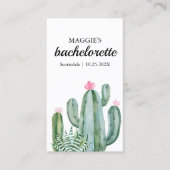 Cactus Desert Bachelorette reisbadge invoegen Visitekaartje (Voorkant)