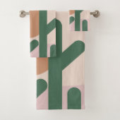 Cactus Desert Bohemian Sunset Pattern Bad Handdoek (Insitu)