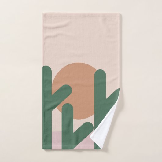 Cactus Desert Bohemian Sunset Pattern Bad Handdoek (Handdoek)