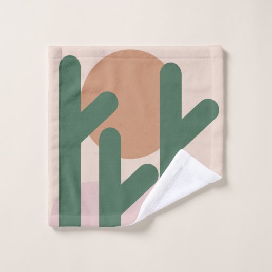 Cactus Desert Bohemian Sunset Pattern Bad Handdoek (Wasdoekje)