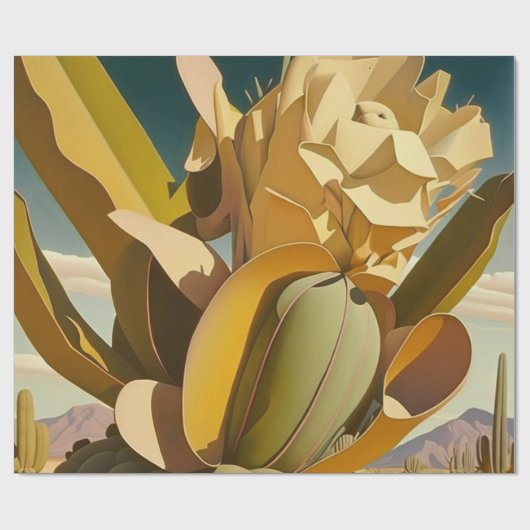 Cactus Desert Boho Cadeaupapier (Vlak)