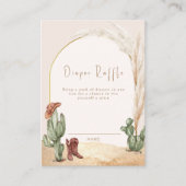 Cactus Desert Cowboy Luier Raffle Baby shower Informatiekaartje (Voorkant)