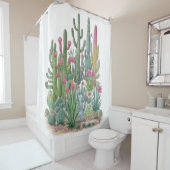 Cactus Desert Douchegordijn (In situ)