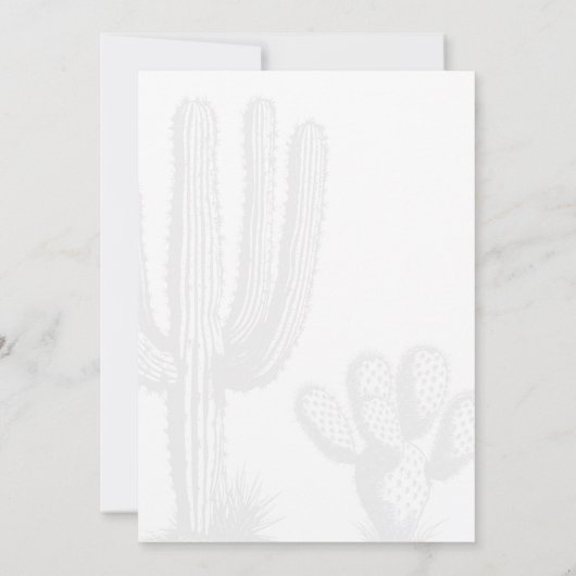 Cactus Desert Maroon Terra Cotta Bruiloft Kaart (Achterkant)