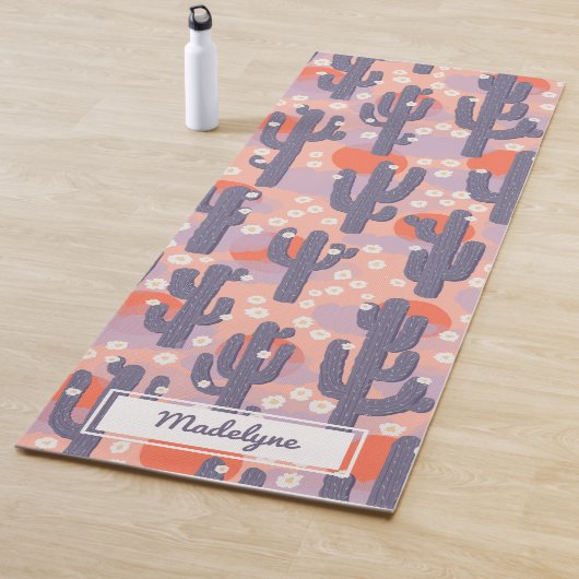 Cactus Desert Sun Botanical Floral gepersonaliseer Yogamat (In situ)