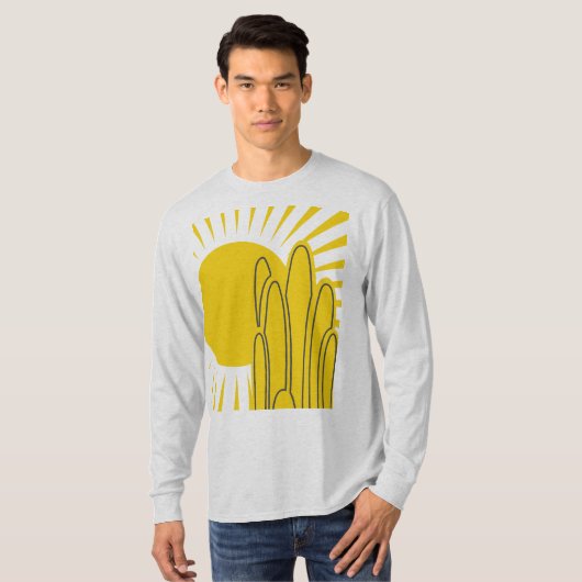 Cactus Desert Sunrise T-shirt (Voorkant volledig)