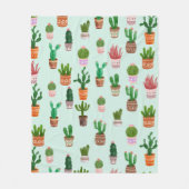 Cactus Desert Waterverf Fleece Deken (Voorkant)