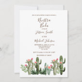 Cactus Desert Wedding Invitation Kaart (Voorkant)