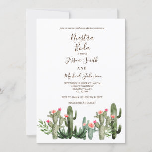 Cactus Desert Wedding Invitation Kaart