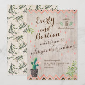 Cactus Desert Wedding Invitations Kaart (Voorkant / Achterkant)