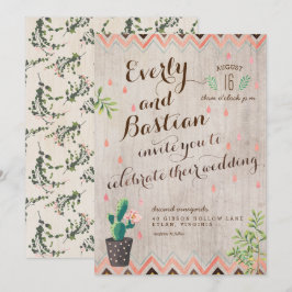 Cactus Desert Wedding Invitations Kaart