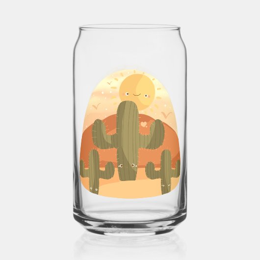 Cactus Desert With Sun Blikvorm Glas (Voorkant)