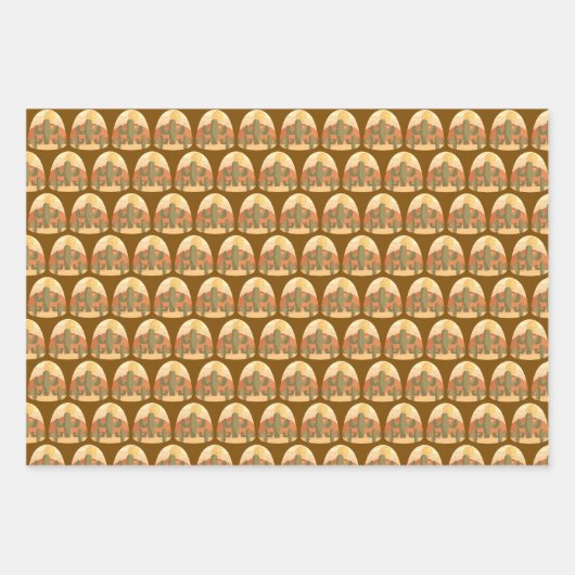 Cactus Desert With Sun Inpakpapier Vel (Voorkant 3)