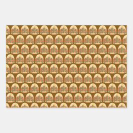 Cactus Desert With Sun Inpakpapier Vel