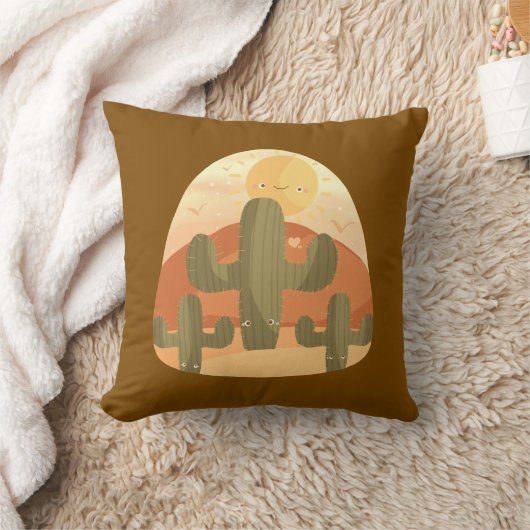 Cactus Desert With Sun Kussen (Deken)