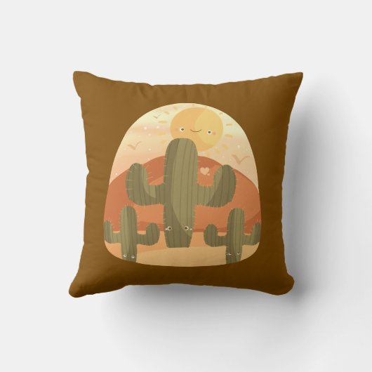 Cactus Desert With Sun Kussen (Achterkant)