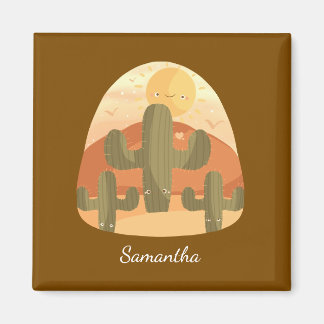 Cactus Desert With Sun Magneet