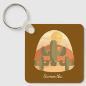 Cactus Desert With Sun Sleutelhanger (Voorkant)