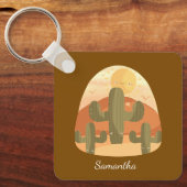 Cactus Desert With Sun Sleutelhanger (Voorkant)