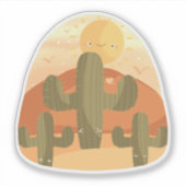 Cactus Desert With Sun Sticker (Voorkant)