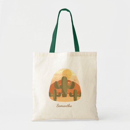 Cactus Desert With Sun Tote Bag (Voorkant)