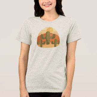 Cactus Desert With Sun Tri-Blend Shirt