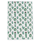 Cactus Design Gift Bag, Waterverf Design Medium Cadeauzakje (Voorkant)
