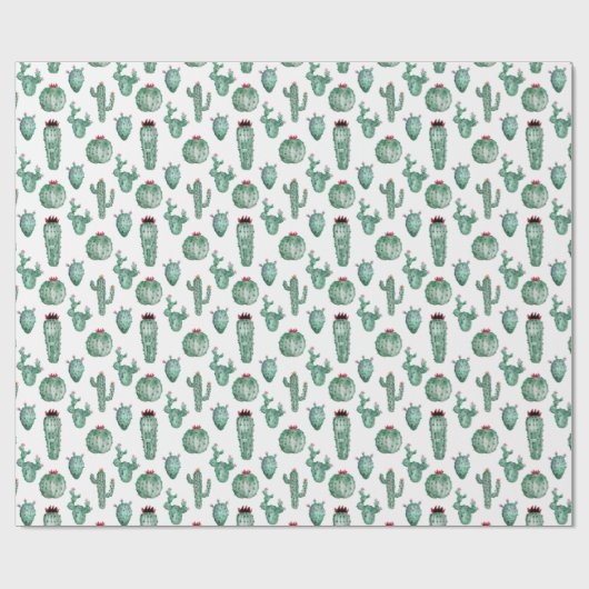Cactus Design Wrapping Paper, Waterverf Design Cadeaupapier (Vlak)