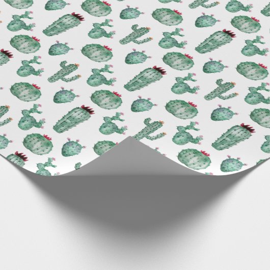 Cactus Design Wrapping Paper, Waterverf Design Cadeaupapier (Hoek)