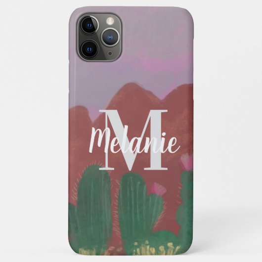 Cactus Dessert Mountains Hand Drawn Art Case-Mate iPhone Case (Achterkant)