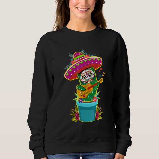 Cactus Dia de Los Muertos Calaveras de Cactus Suga Trui (Voorkant)
