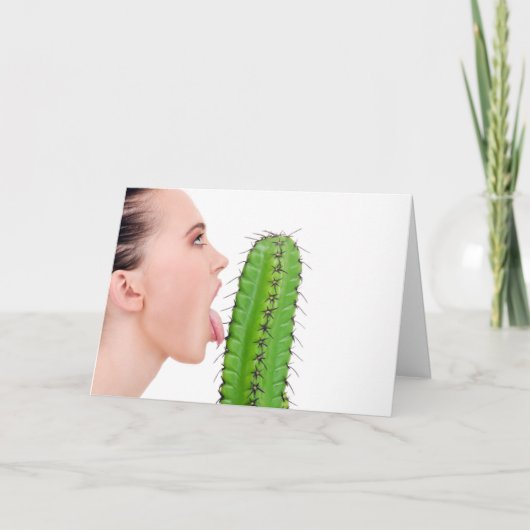 Cactus die de Kaart van de Verjaardag likt (Voorkant)