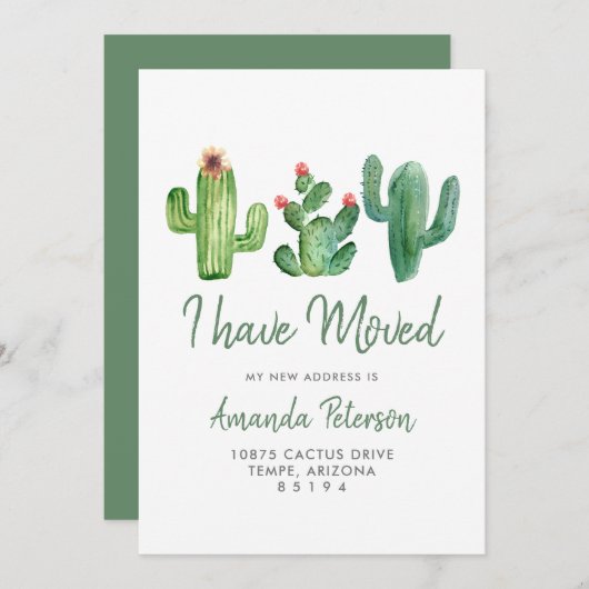 Cactus die ik heb verplaatst naar New Home Green M Aankondiging (Voorkant / Achterkant)