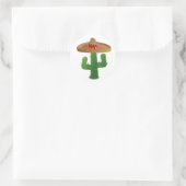 Cactus die Sombrero dragen Ronde Sticker (Tas)