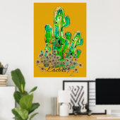 Cactus Digital Art Poster (Thuiskantoor)