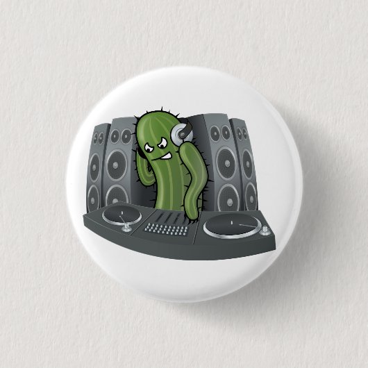 Cactus Dj Buttonnen Ronde Button 3,2 Cm (Voorkant)