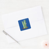 Cactus Doodle Cartoon Grappige Groene Vierkante Sticker (Envelop)