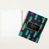 Cactus Doodle Pattern Monogrammd Planner (Display)