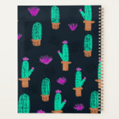 Cactus Doodle Pattern Monogrammd Planner (Achterkant)