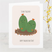 Cactus Doodle Valentijnsdag  Kaart (Gele Bloem)