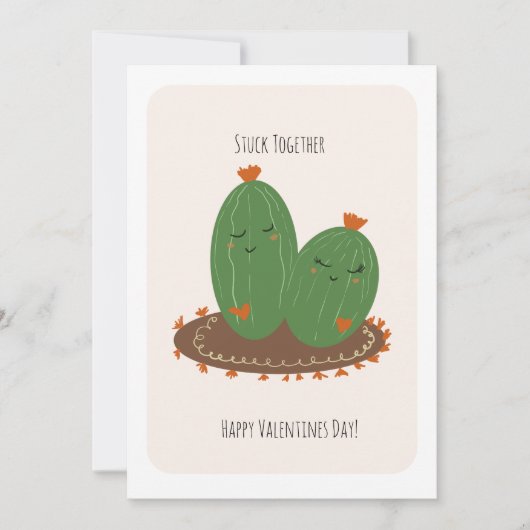 Cactus Doodle Valentijnsdag  Kaart (Voorkant)