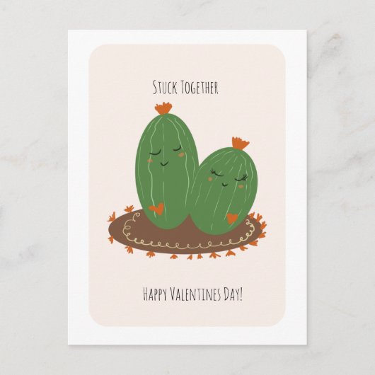 Cactus Doodle Valentines Day  Briefkaart (Voorkant)