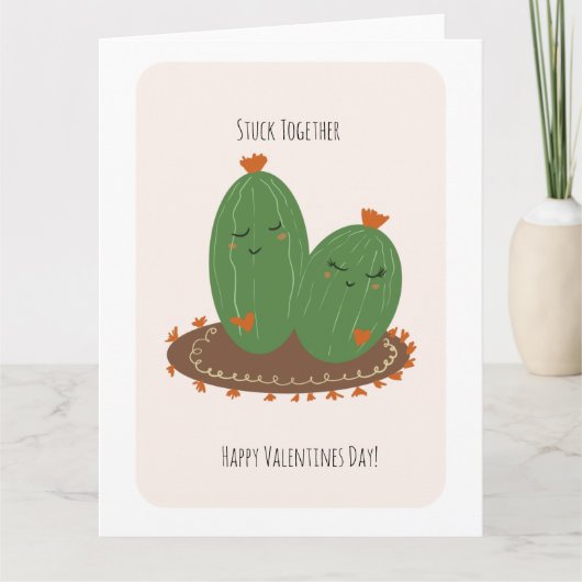 Cactus Doodle Valentines Day  Kaart (Voorkant)