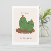 Cactus Doodle Valentines Day Kaart (Staand voorkant)